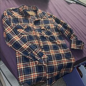 Legendary Whitetails Blue and Brown Plaid Button Down Shirt
